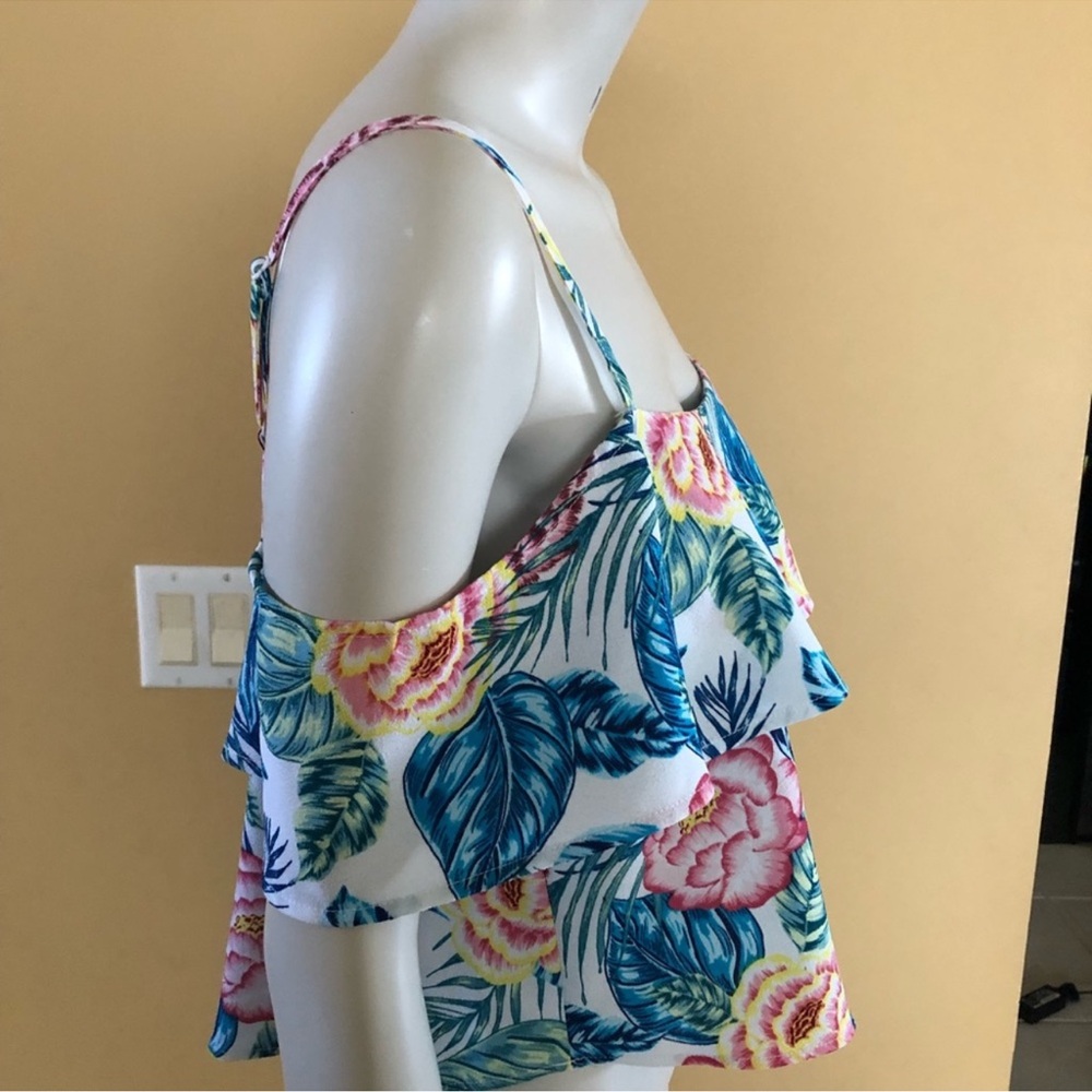 H&M Divided Floral Print Cold Shoulder Top - Size 8 - NWOT - Picture 8 of 12